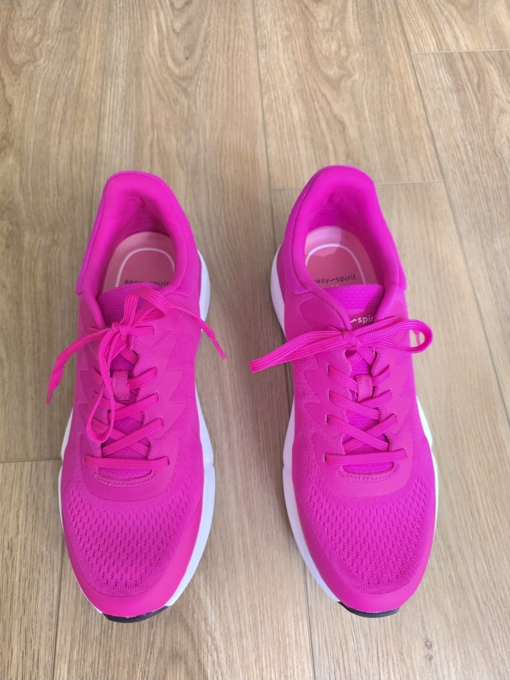 Easy Spirit  Leanne2 Women's Hot Pink Knit Lace-Up Sneakers